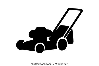 Lawn mower silhouette representing yard work maintenance and gardening equipment