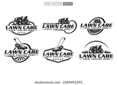 lawn mower silhouette vector illustration. logo design vector