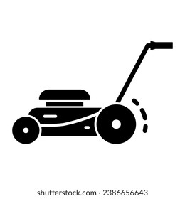 Lawn mower solid icon, Garden and gardening concept, lawnmower sign on white background, lawn mower icon in glyph style for mobile concept and web design. Vector graphics