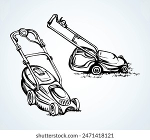 Lawn mower. Vector drawing object