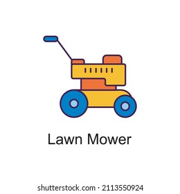 Lawn Mower vector Filled Outline Icon Design illustration. Home Improvements Symbol on White background EPS 10 File