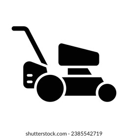 Lawn Mower Vector Glyph Icon For Personal And Commercial Use.

