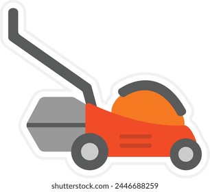 Lawn Mower vector icon. Can be used for printing, mobile and web applications.