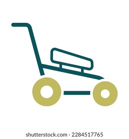 Lawn mower vector icon. Gardening grass-cutter. Graph symbol for agriculture, garden and plants web site and apps design, logo, app, UI