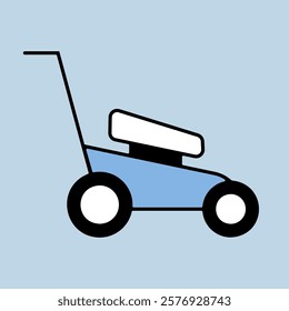 Lawn mower vector icon. Gardening grass-cutter. Graph symbol for agriculture, garden and plants web site and apps design, logo, app, UI