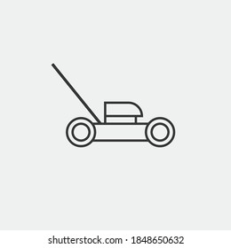 lawn mower vector icon grass cutting machine