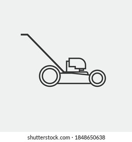 lawn mower vector icon grass cutting machine