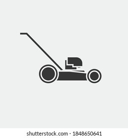 lawn mower vector icon grass cutting machine