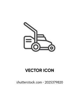Lawn mower vector icon. Modern, simple flat vector illustration for website or mobile app.Garden tool symbol, logo illustration. Pixel perfect vector graphics.
