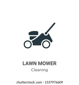 Lawn mower vector icon on white background. Flat vector lawn mower icon symbol sign from modern cleaning collection for mobile concept and web apps design.
