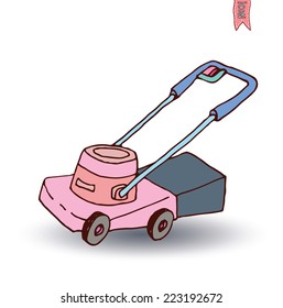  Lawn mower, vector illustration.