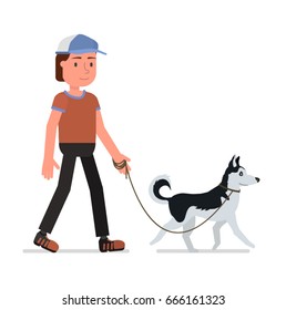 Lawn mower.  Vector illustration. Flat style design. Isolated on a white background.