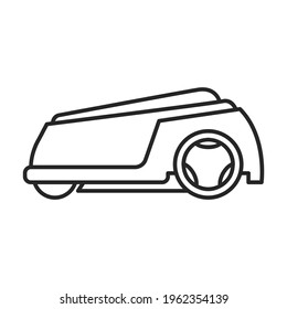 Lawn mower vector outline icon. Vector illustration lawnmower on white background. Isolated outline illustration icon of lawn mower .