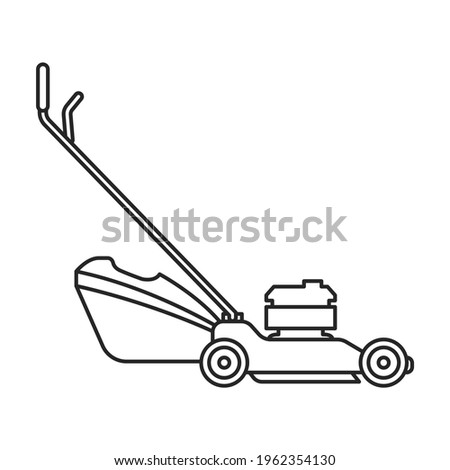 Lawn mower vector outline icon. Vector illustration lawnmower on white background. Isolated outline illustration icon of lawn mower .