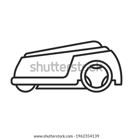 Lawn mower vector outline icon. Vector illustration lawnmower on white background. Isolated outline illustration icon of lawn mower .