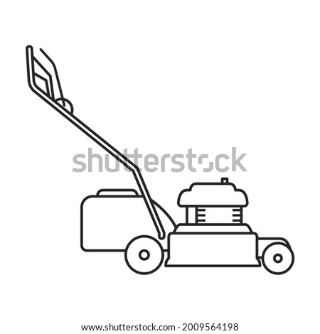 Lawn mower vector outline icon. Vector illustration lawnmower on white background. Isolated outline illustration icon of lawn mower .
