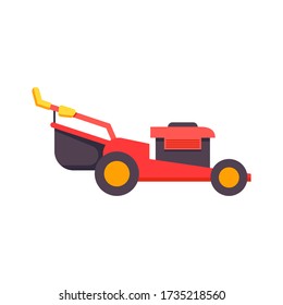 Lawn mowers icon in flat design on an isolated background. Vector stock illustration.
