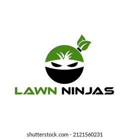 Lawn Ninjas Logo can be use for icon, sign, logo and etc