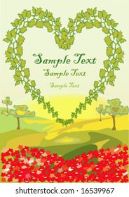 lawn and poppy, ecology vector