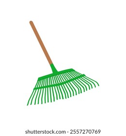 Lawn Rake, Farming Flat Vector Illustration