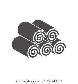 Lawn rolls icon in a flat style.Vector illustration.