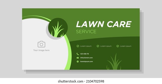 Lawn Service Banner Advertisement Set, Grass Mowing Marketing Campaign Concept, Outdoor Gardening Abstract Rectangle Ad, Mown Garden Care Flyer, Brochure Concept, Isolated.