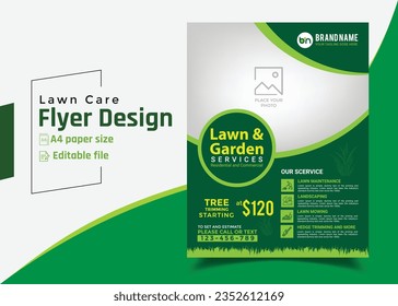 lawn service and gardening flyer design template