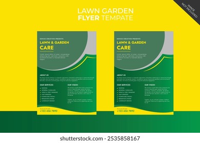 Rasen-Service und Gartenflyer Design-Vorlage