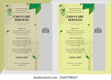 lawn service and gardening flyer design template