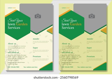 lawn service and gardening flyer design template