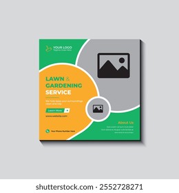 Lawn services social media post design template