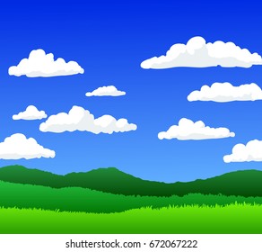 lawn and sky vector drawn