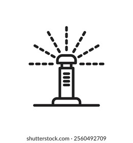 Lawn sprinkler icon Black and white logo