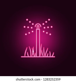lawn sprinkler icon. Elements of Sprinkler in neon style icons. Simple icon for websites, web design, mobile app, info graphics