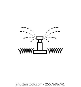 Lawn sprinkler icon Isolated flat vector in outline