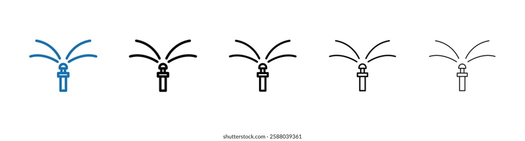 Lawn sprinkler icon Outline vector logo for web ui