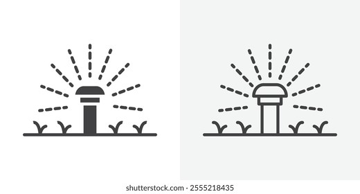 Lawn sprinkler icon. outlined vector style.