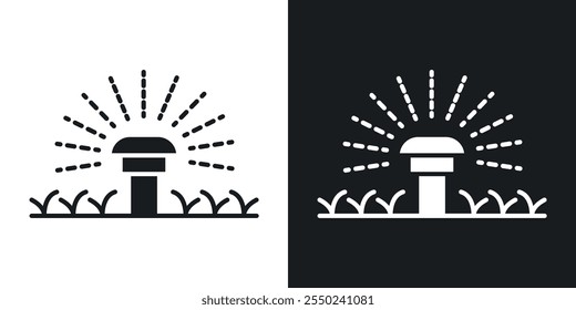 Pacote de ícone de aspersão de gramado em preto.