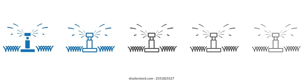 Coleção de conjuntos de vetores de ícones de aspersores de gramado para web