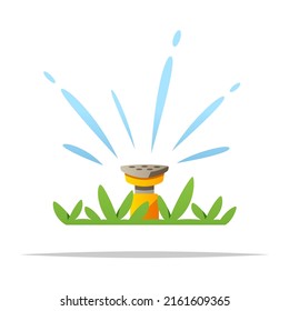 Lawn sprinkler vector isolated illustration