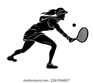 Lawn Tennis, Female Silhouette Backhand