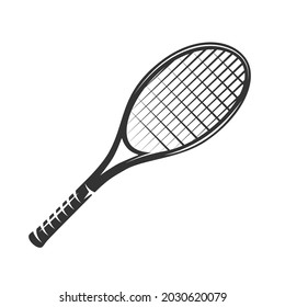 Lawn tennis racket isolated on white background. Vector illustration