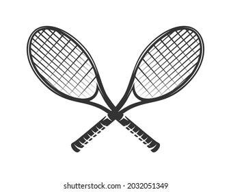 Lawn tennis rackets isolated on white background. Vector illustration