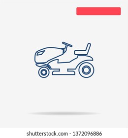 Lawn tractor icon. Vector concept illustration for design.