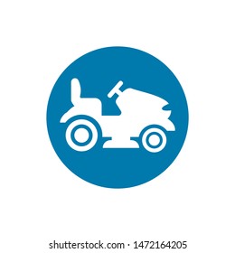 Lawn tractor icon. Vector concept illustration for design.
