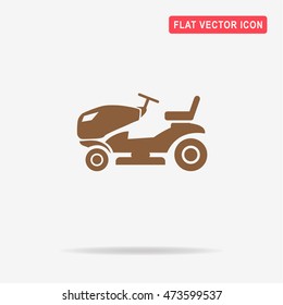 Lawn tractor icon. Vector concept illustration for design.