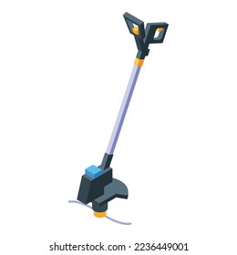 Lawn trimmer icon isometric vector. Garden grass. String yard