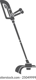 Lawn trimming device black icon. Garden equipment isolated on white background