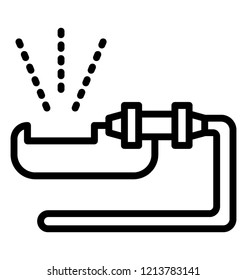 Lawn watering element, drip emitter icon 