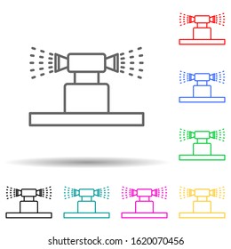 lawn watering system multi color style icon. Simple thin line, outline vector of sprinkler icons for ui and ux, website or mobile application